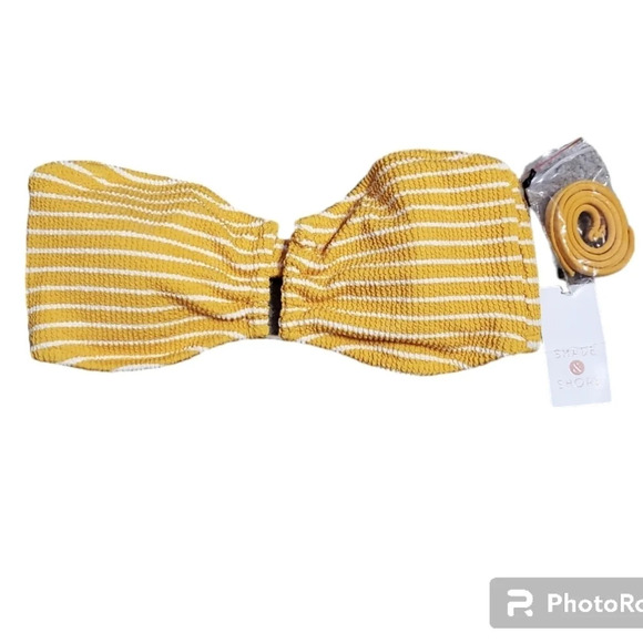 NWT Shade & Shore Women's Center Front U-Wire Bandeau Bikini Top L - Picture 2 of 8